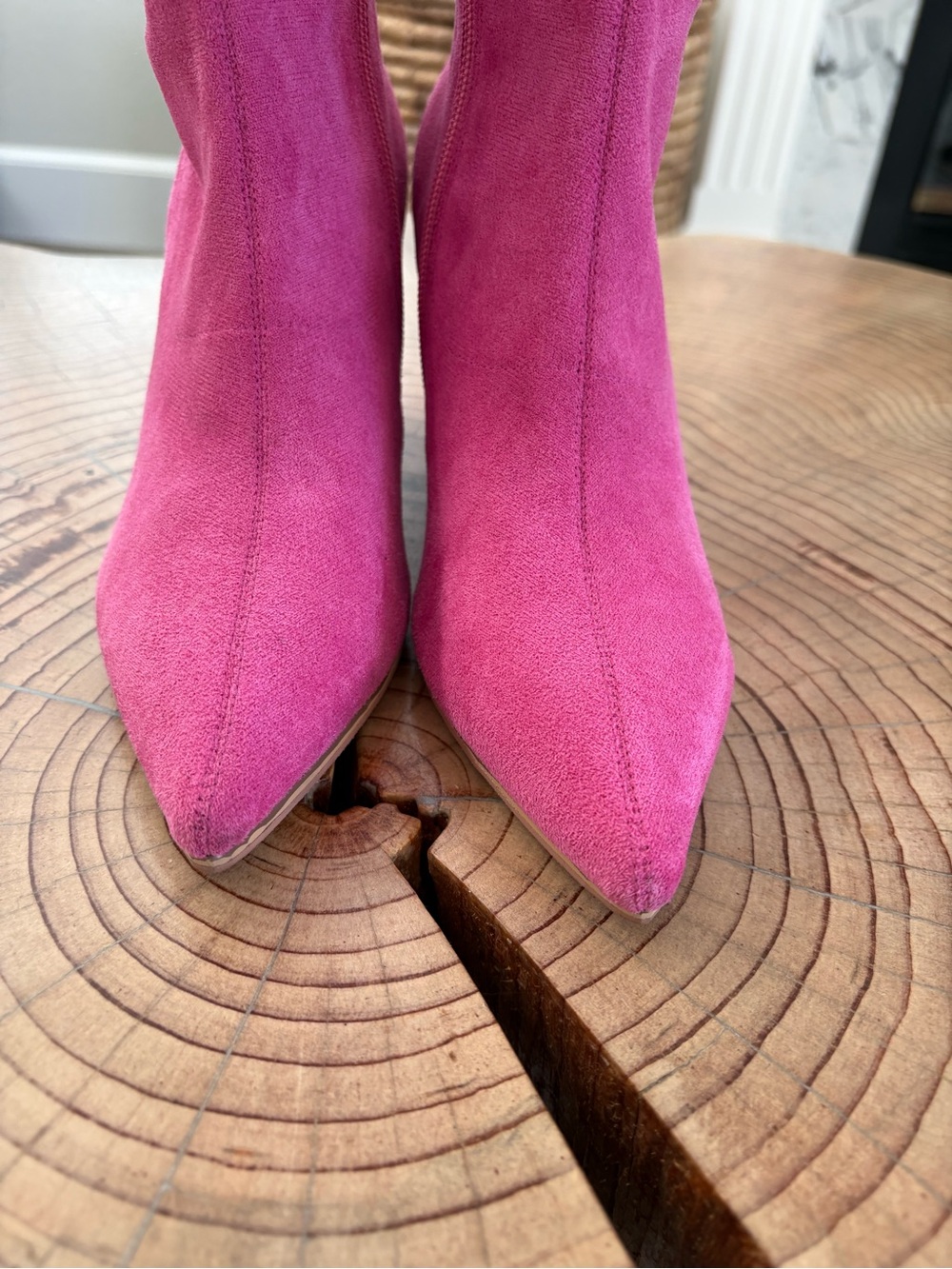Silent D Pink Microsuede Knee High Boots Size 37 - Picture 3 of 8